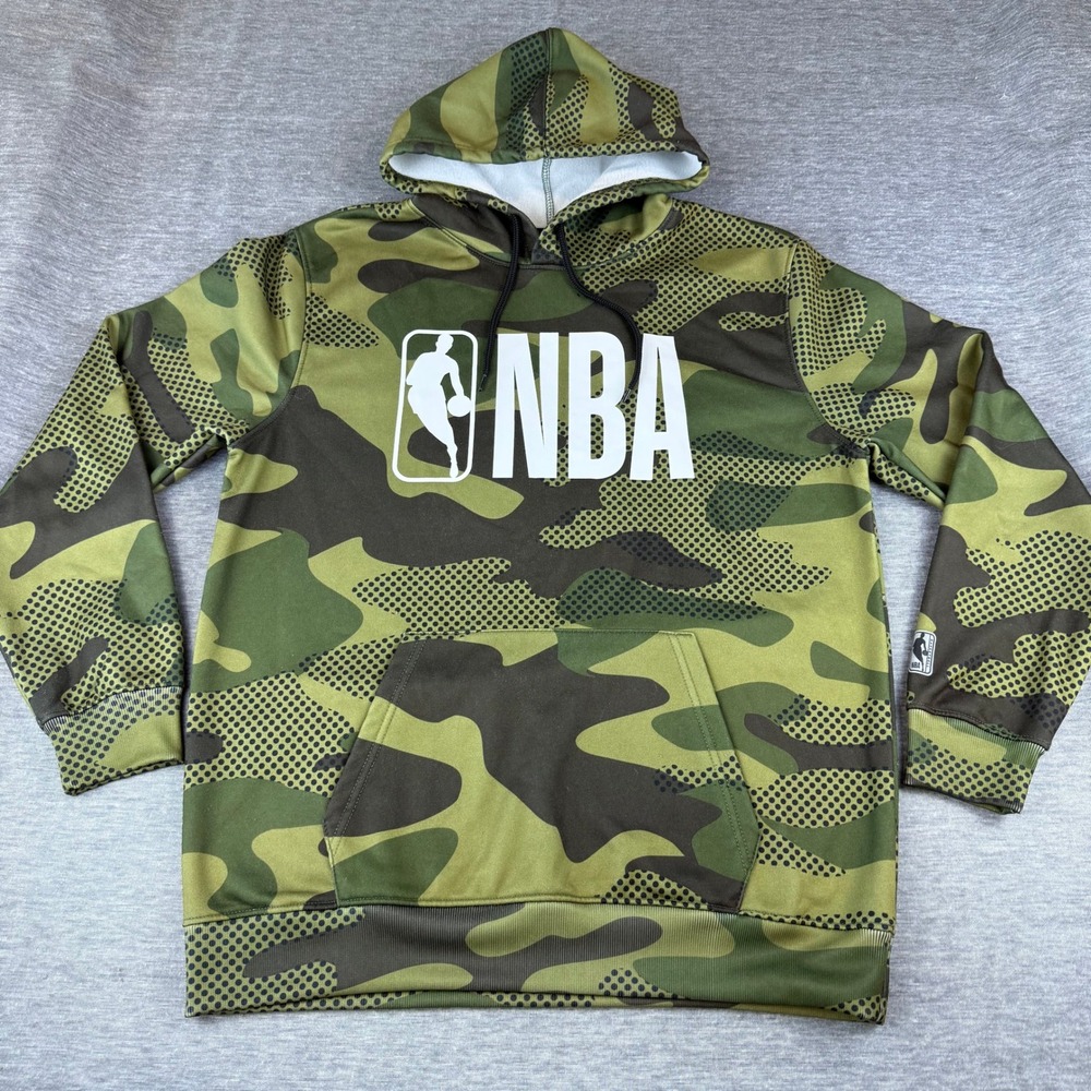 NBA Hoodie Mens Large Camo Camouflage Basketball‎ Pullover Sweatshirt Dri-Fit